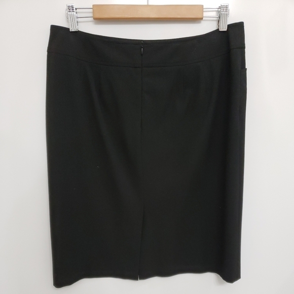 Talbots Women's Sz 10 Straight Stretch Black Skirt with Removeable Front… - Picture 2 of 4